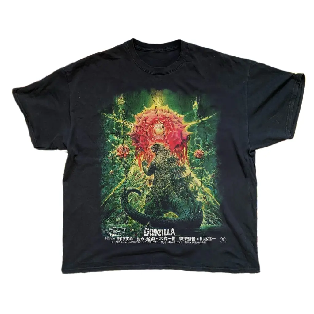 Vintage 'Godzilla Vs Biolante' 1989 Washed Black T-Shirt Unisex Shirt, Funny shirt, Graphic Unisex Tee, All Color All size