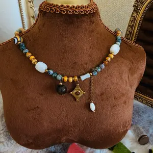 Vintage Boho Natural Stone Beaded- Necklace