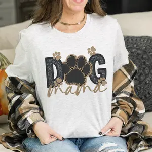 Dog Mama Shirt Bleached and Unbleached - M Green - Ash Grey