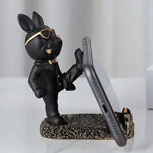 French Bulldog Dog Small Ornament Mobile Phone Holder Dormitory Computer Desk Office Desktop Exquisite Decoration