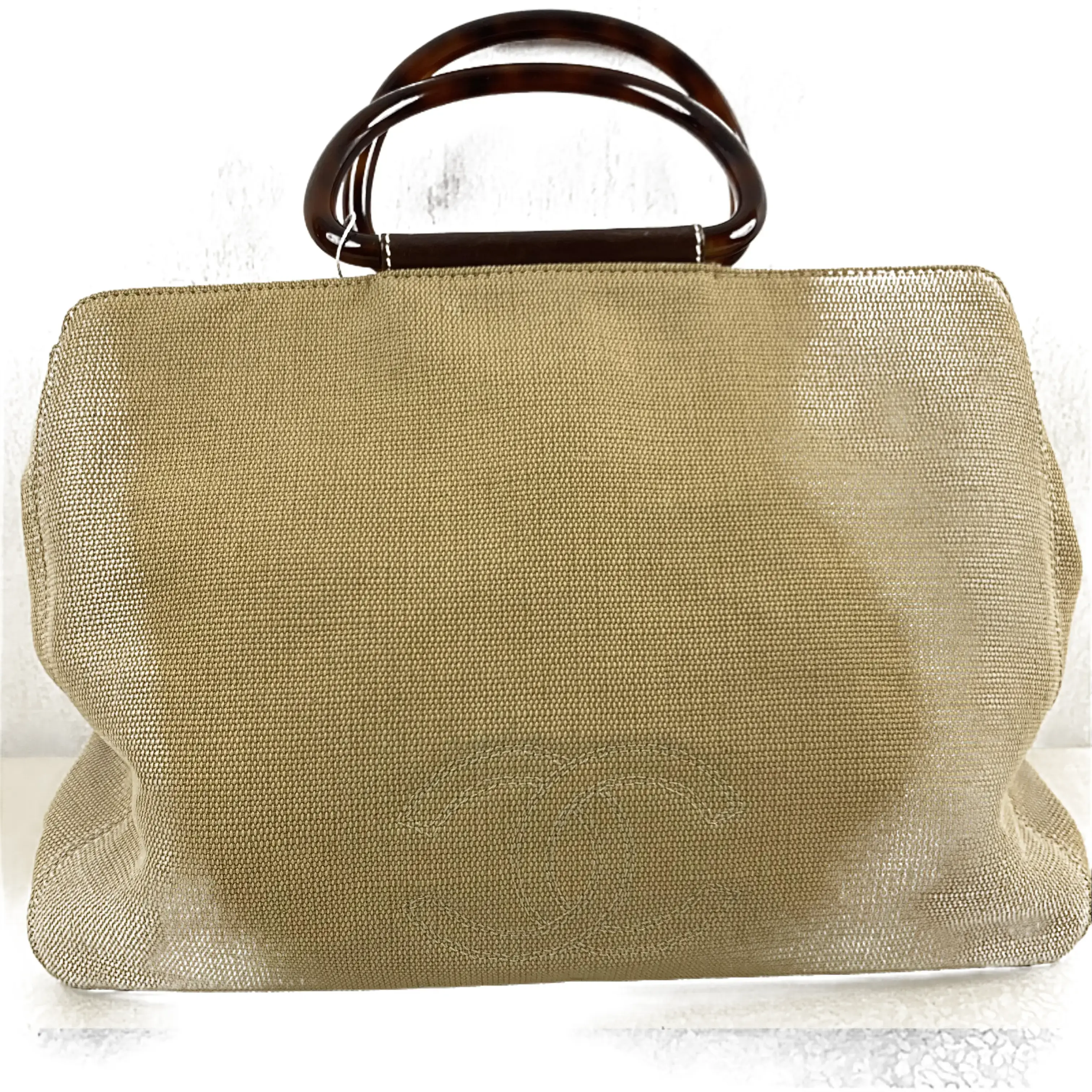 Pre-owned CHANEL 5 Series Vacation Style Woven Handbag, 95% New, 36 × 27 × 11 Cm, Includes Dust Bag, TKB00000138