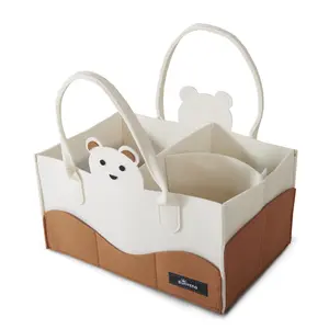 Sunveno Cartoon Diaper Storage Basket Organizer diaper caddy