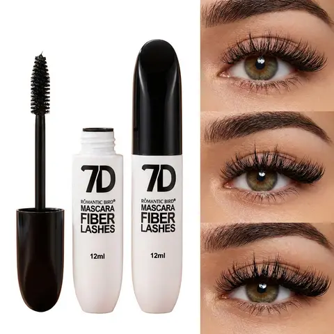 7D Silk Fiber Eyelashes Mascara for Adults - Liquid, Alcohol-Free, Longwear, Volume & Length Enhancing, 24-Hour Smudge-Proof Water Resistant, Buildable Spider Lash Look, Beginner-Easy Application, Perfect Gift