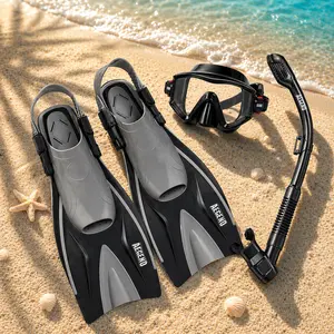 Aegend Snorkeling Gear for Adults Men Women: Anti-Fog Panoramic Mask Set, Adjustable Fins & Dry Top Snorkel – All-in-One Travel Snorkel Set for Swimming, Diving & Snorkeling