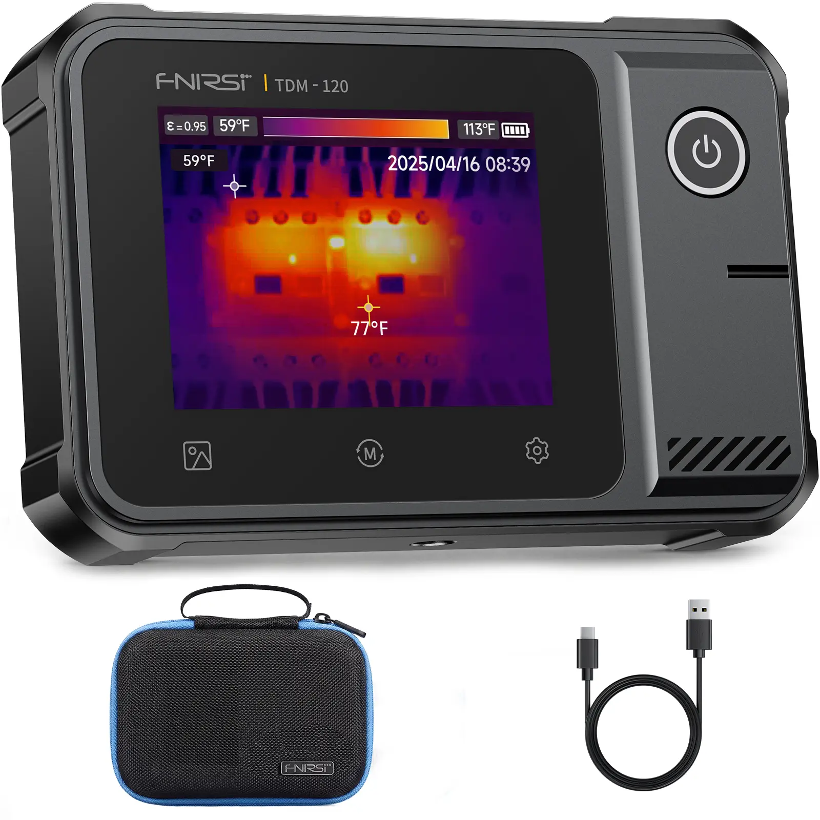 FNIRSI TDM-120P/TDM-120 Thermal Imaging Temperature Tester, 120x90 High-Res Display, -20°C to 400°C Range, Touchscreen, Built-In Cells, Portable Measuring Tool with Portable Charger for Car Repair & Inspection, -20° To 400°C