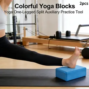 2pcs High Density Eva Yoga Bricks, Eco-Friendly Anti-Slip Yoga Blocks for Adults and Kids, Dance Practice Foam Bricks, Gym Auxiliary Tools, Yoga Equipment