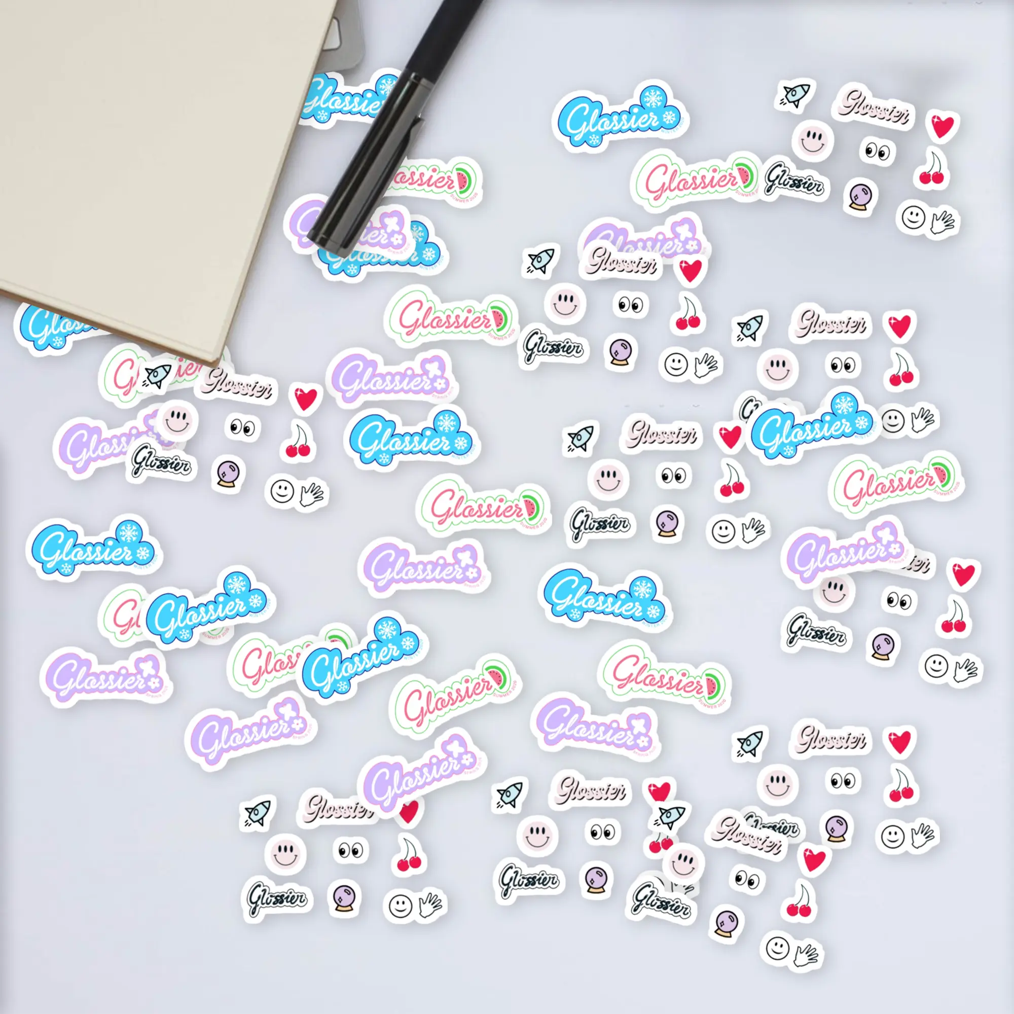 Stickers Pack 20 Pcs Glossier Laptop Waterproof Bike Bumper Guitar Luggage Vinyl Aesthetic Bottle Water Car Skateboard Colorful