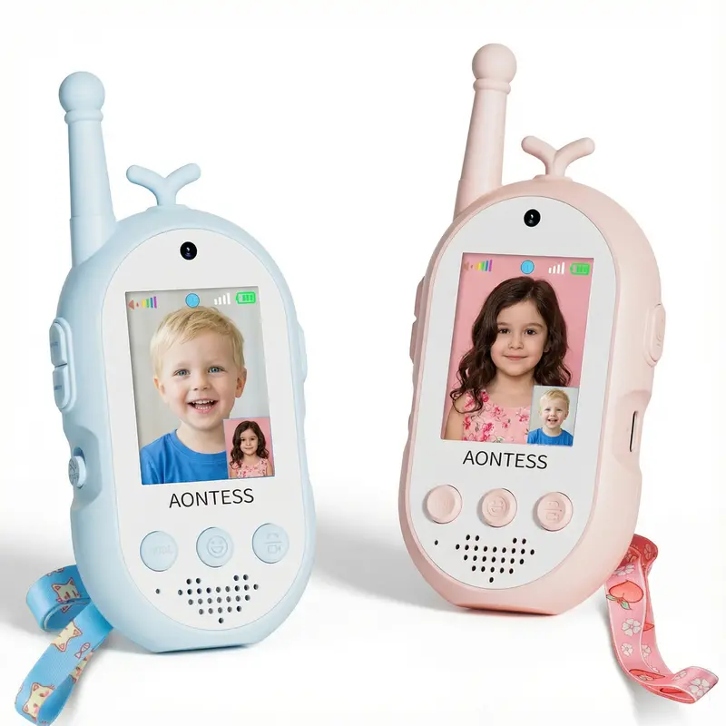 Aontess 2026 Upgraded Parent-Child Video Walkie-Talkie (2-Pack) for 12 Years Above, Portable Playful Walkie Talkies Toys, Kids Gadgets with Multiple Fun Effects, Remote Video Call Support, Indoor-Outdoor Interaction, Colorful Packaging, Unique Cool Gifts