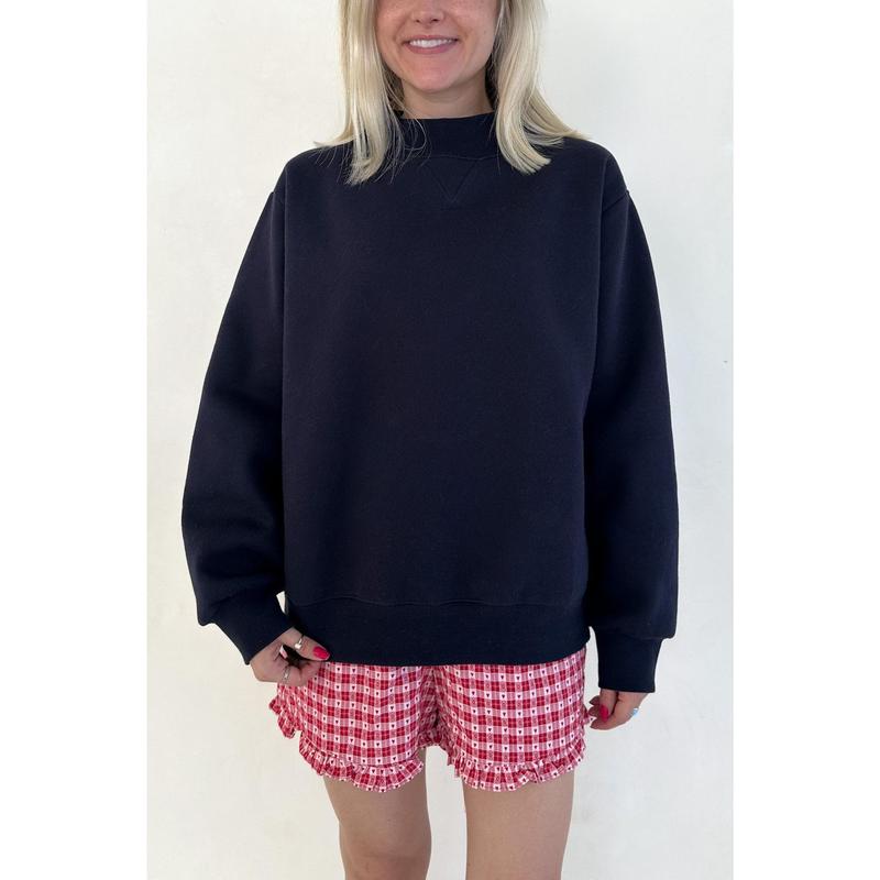 Love Letter Gingham Checkered Heart Ruffle Shorts in Red with Pockets Elastic Waistband & Lightweight Woven Fabric