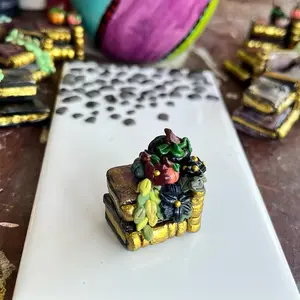 Antique Fall Books with Pumpkins, Floral, and Fauna - Miniature/Figurines - Handmade from Polymer Clay