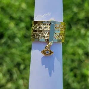 Gold Plated Semanario Eye Ring - Elegant Jewelry