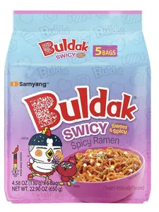 NEW FLAVOR Samyang Buldak SWicy Sweet & Spicy Chicken Ramen – 5 Pack (22.9oz) | Viral Korean Instant Noodles