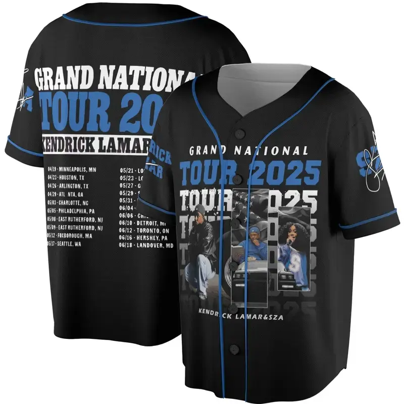 KD Lamar & SVA Tour Jersey Shirt, Retro Concert Outfit 2025, Unisex Streetwear Top for Music Fans