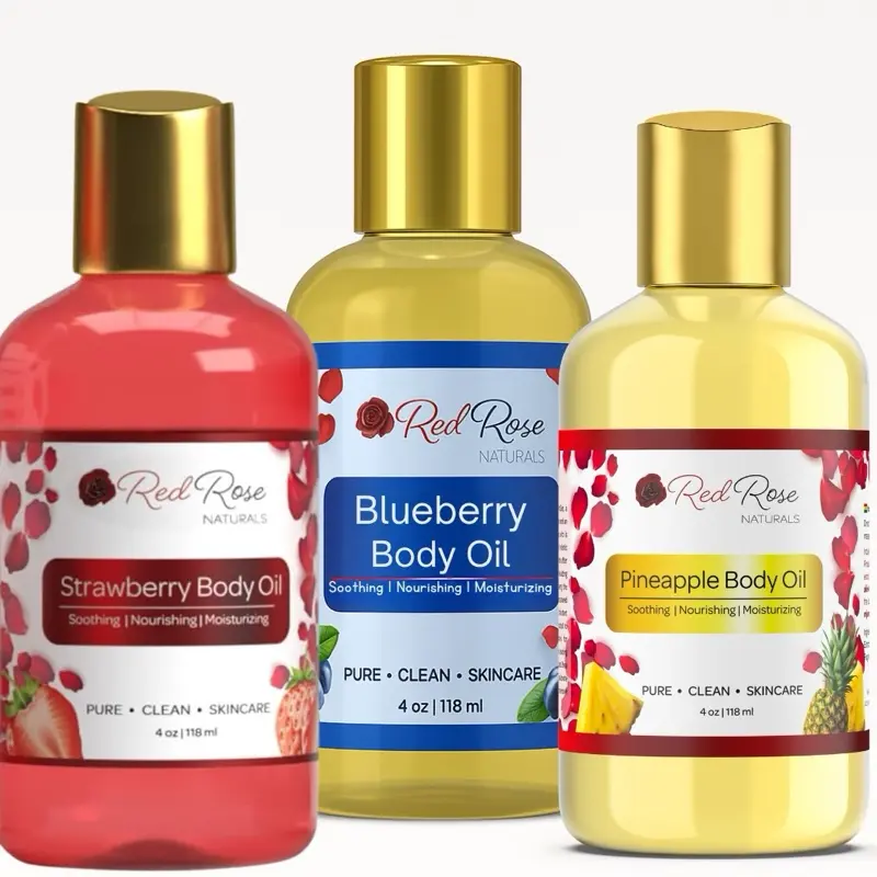Sweet Glow Trio - Strawberry Body Oil, Pineapple Body Oil & Blueberry Body Oil