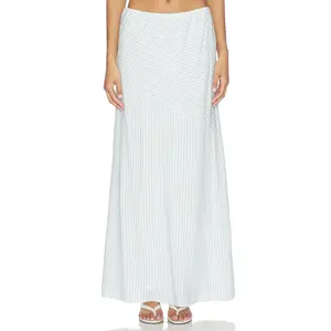 SEVEN WONDERS Dania Low Waist Maxi Skirt in Blue Stripe