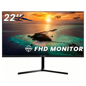 22" Flat FHD 100Hz Monitor - Ultra-Narrow Bezel, 3000:1 Contrast Ratio, 16.7M Colors, HDMI Port, Black Flat Display for Daily Use