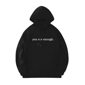 Men's Letter Print Knit Drawstring Hoodie Pullover - Longsleeve, Loose Fit, Thick Fabric, Kangaroo Pocket Menswear Top for Spring, Fall Daily Wear