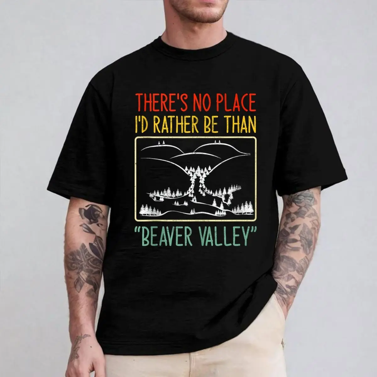 There's No Place I'd Rather Be Than, Beaver Valley Graphics TShirt Sweatshirt Hoodie, Funny Adult Shirt, Offensive Shirt, Funny Sayings Shirt, Gift For Him, Unisex Sweater Pullover Tee