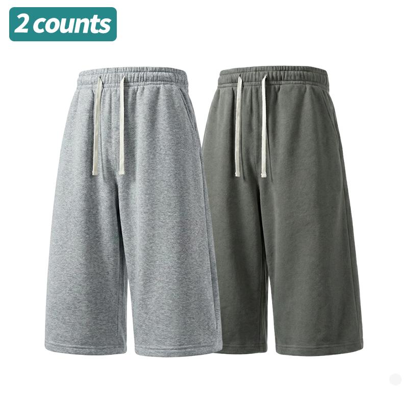 3-pack men’s casual athletic shorts, loose and versatile outdoor shorts, solid color with a simple drawstring design, suitable for everyday commuting and running.