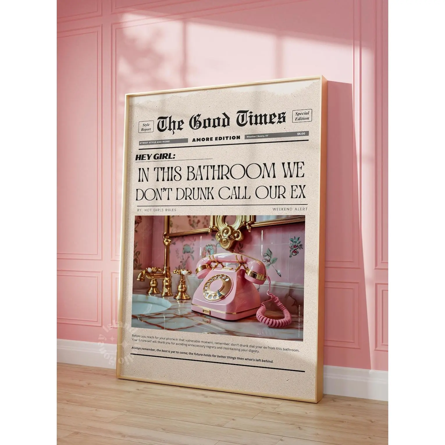 Trendy Newspapers Poster, Bathroom print New York Magazine Cover, Hot Girls Poster, Retro Wall Art, Vintage Bar Cart, Preppy Decor poster