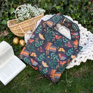Foldable Grocery Tote Bag | Bookish Reusable Bag Foldable Grocery Tote Bag | Bookish Reusable Bag