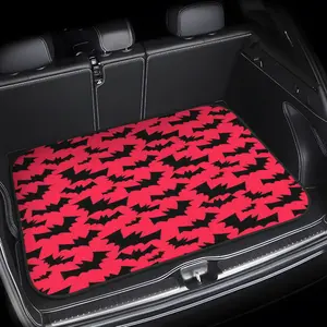 1pc Bat Pattern Print Car Trunk Mat | Heavy Duty, Machine Washable, Universal Fit For Suv, Sedan, Truck, Extra Large Interior Protector, Polyester, Stable Grip For Travel, Camping, Pet Use