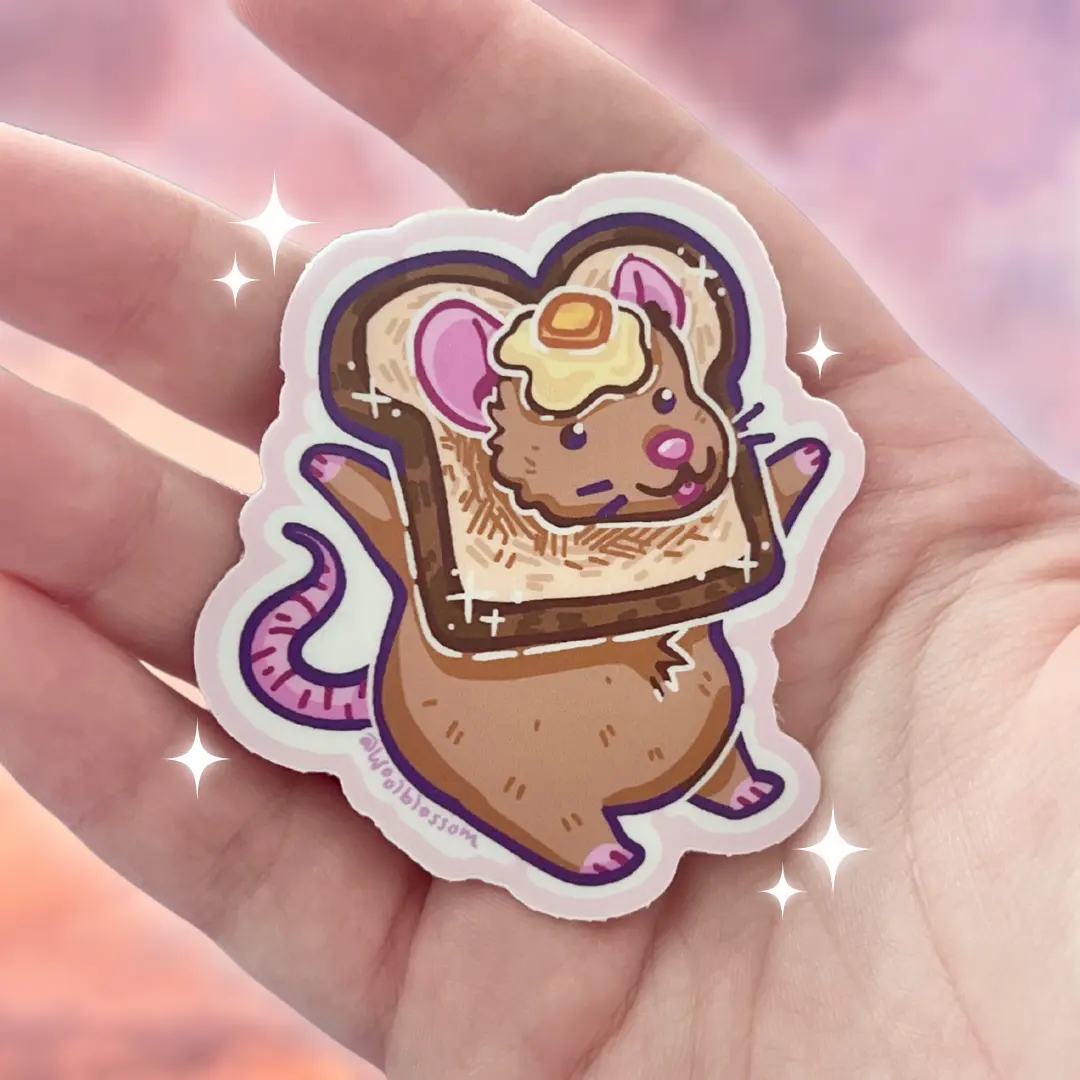 Toast Rat ~ Sticker