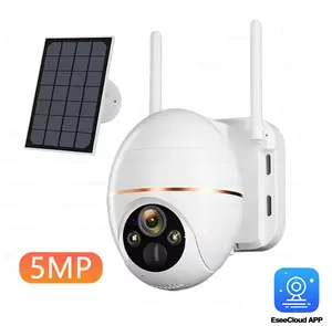 Solar Security Camera 4G LTE Solar PTZ Security Camera 360 camera 5MP Wireless Outdoor Surveillance with Full-Color Night Vision & Auto Tracking No WiFi Needed 10800mAh Solar Panel mini camera IP66 Weatherproof EseeCloud APP Cctv