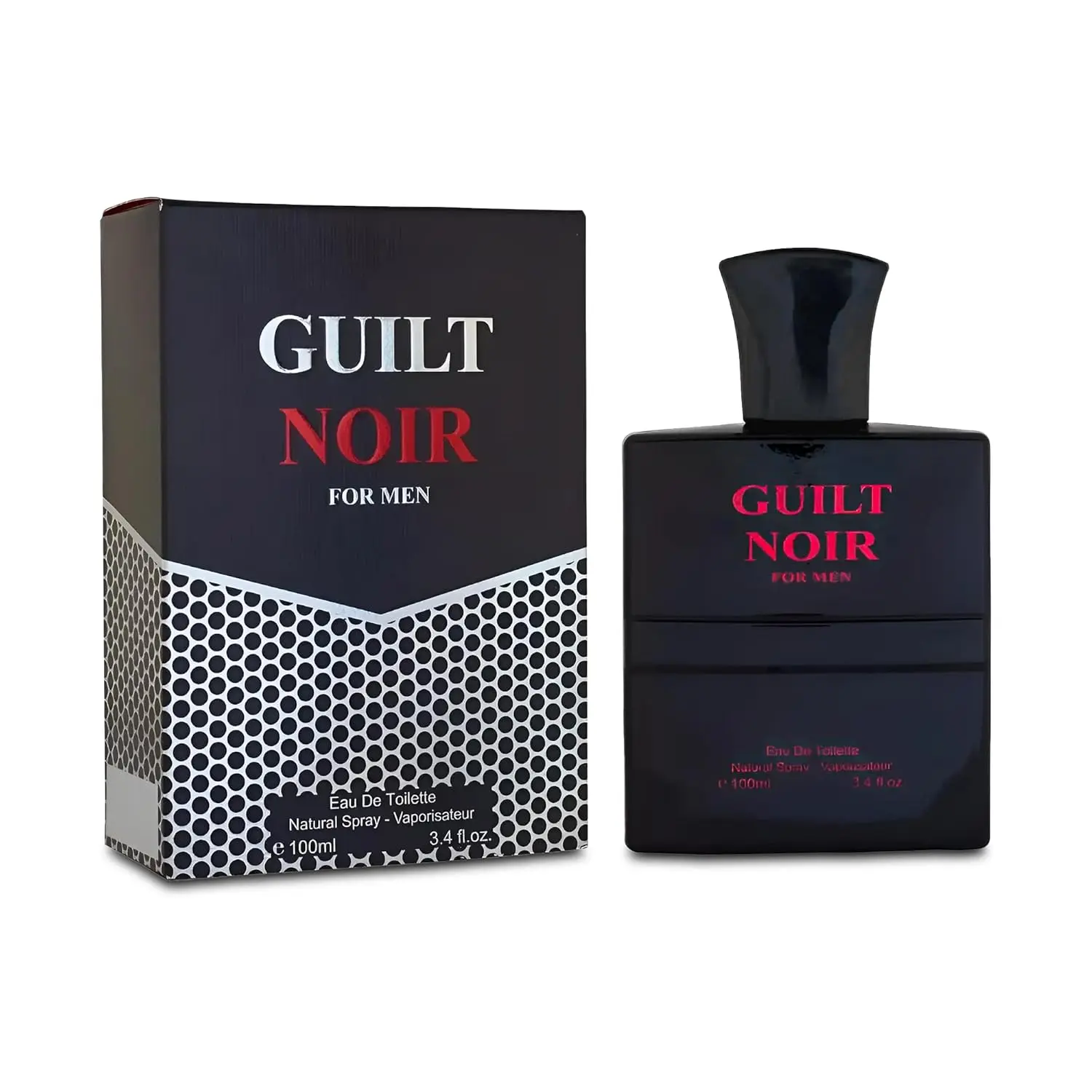 Guilt Noir For Men Black Edition Cologne 3.4oz