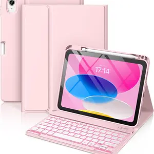 Wireless Backlit Keyboard Protective Case for iPad 10th Generation 2022 & A16 11th Generation 2025(10.9/11 inch), Soft Shell Design