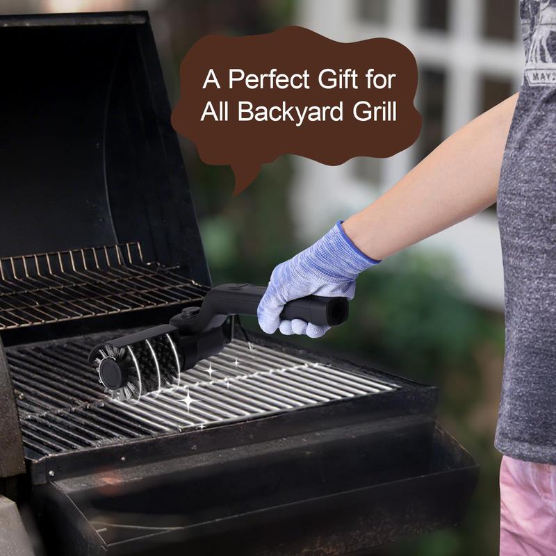 Drayvorx Electric Grill Cleaner Brush - Rechargeable BBQ Cleaner with 400 RPM Motor, Type-C Charging - Stainless Steel Bristles