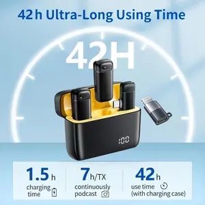 2-Pack Wireless Lav Mic with Auto Pairing Technology Dual Noise Reduction Plug-Play Ideal for  YouTube Vlogs Live Streaming