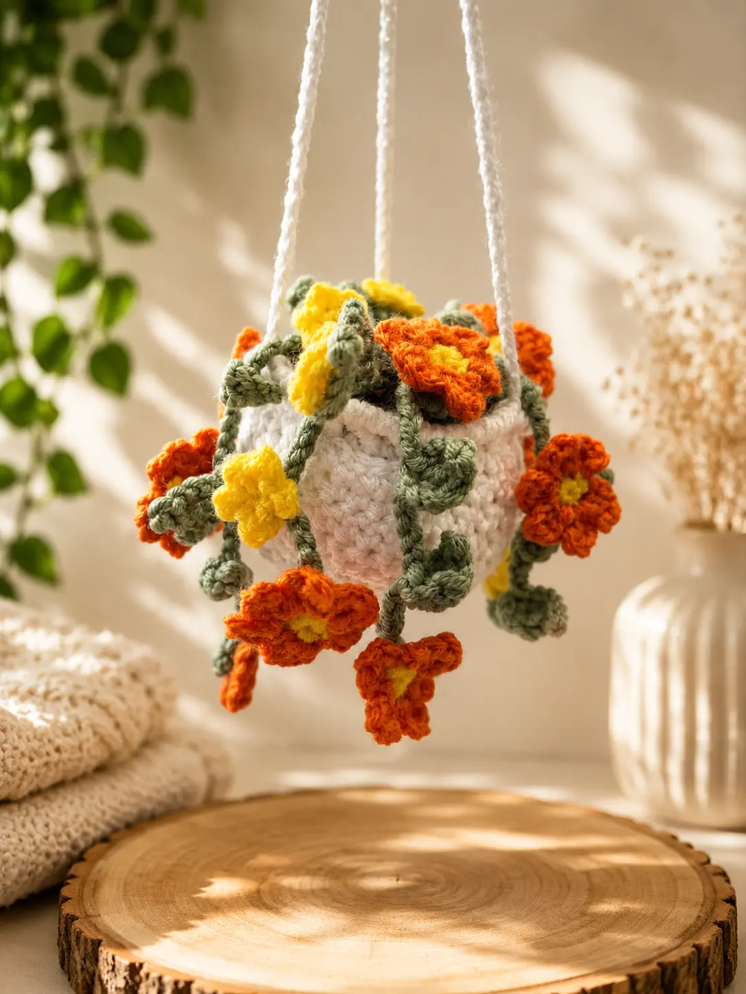 Crocheted Crystal Buddy Hanging Plant