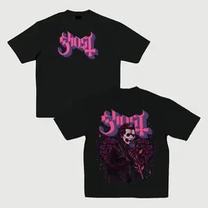 Unisex Fit Ghost Band Cotton T-shirt, Breathable And Sweat-Free, Soft And Comfortable, Summer Casual, Band Inspired Design, Concert Outfits, Gift For Boyfriend, Fans' Daily Wear Cotton Fabric