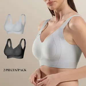 Comfelie 2PCS/Set Minimizer Bras for Women Plus Size, Full Coverage Coolcomfort T Shirt Unlined Bra GB003