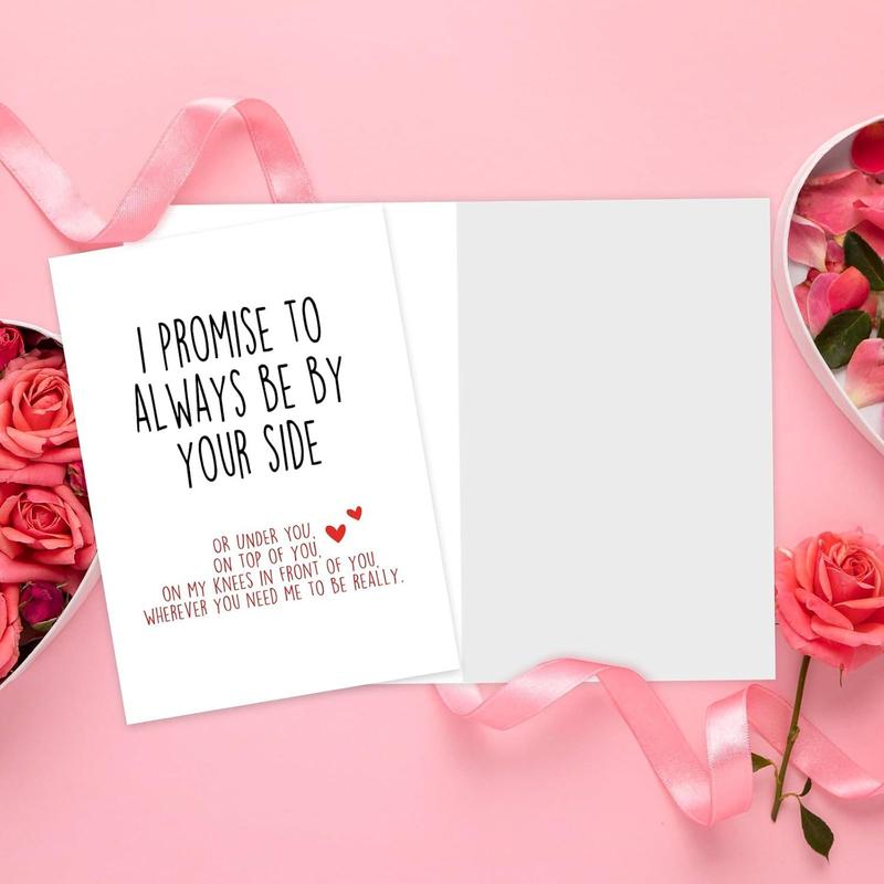 Huameigf Funny Valentines Day Card with Envelope Naughty Anniversary Birthday Card for Boyfriend Husband Fiance Girlfriend Wife Fiancee I Promise to Always Be by Your Side 8 x 5.3inches Red Envelope