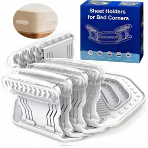 Bed Sheet Holders for Corners Keep Sheets in Place, Foldable Fitted Sheet Holders, Sheet Locks Mattress Sheet, 4Pcs Lock Sheet Clips(White)