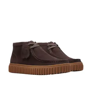 CLARKS TORHILL HI DARK BROWN SUEDE
