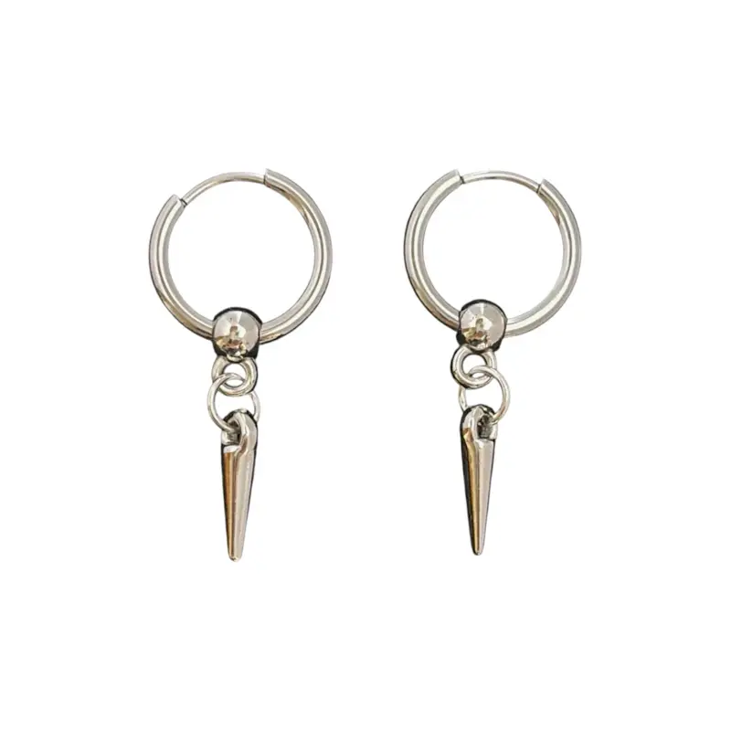 Minimalist Spike Dangle Drop Earrings for Men Women,Streetwear Hip Hop Punk Unisex Earrings
