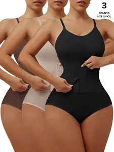 Women's comfortable and breathable front-button bodysuit, Compression Shapewear Underwear, solid color, Minimalist, tummy control and hip lifting shaping bodysuit