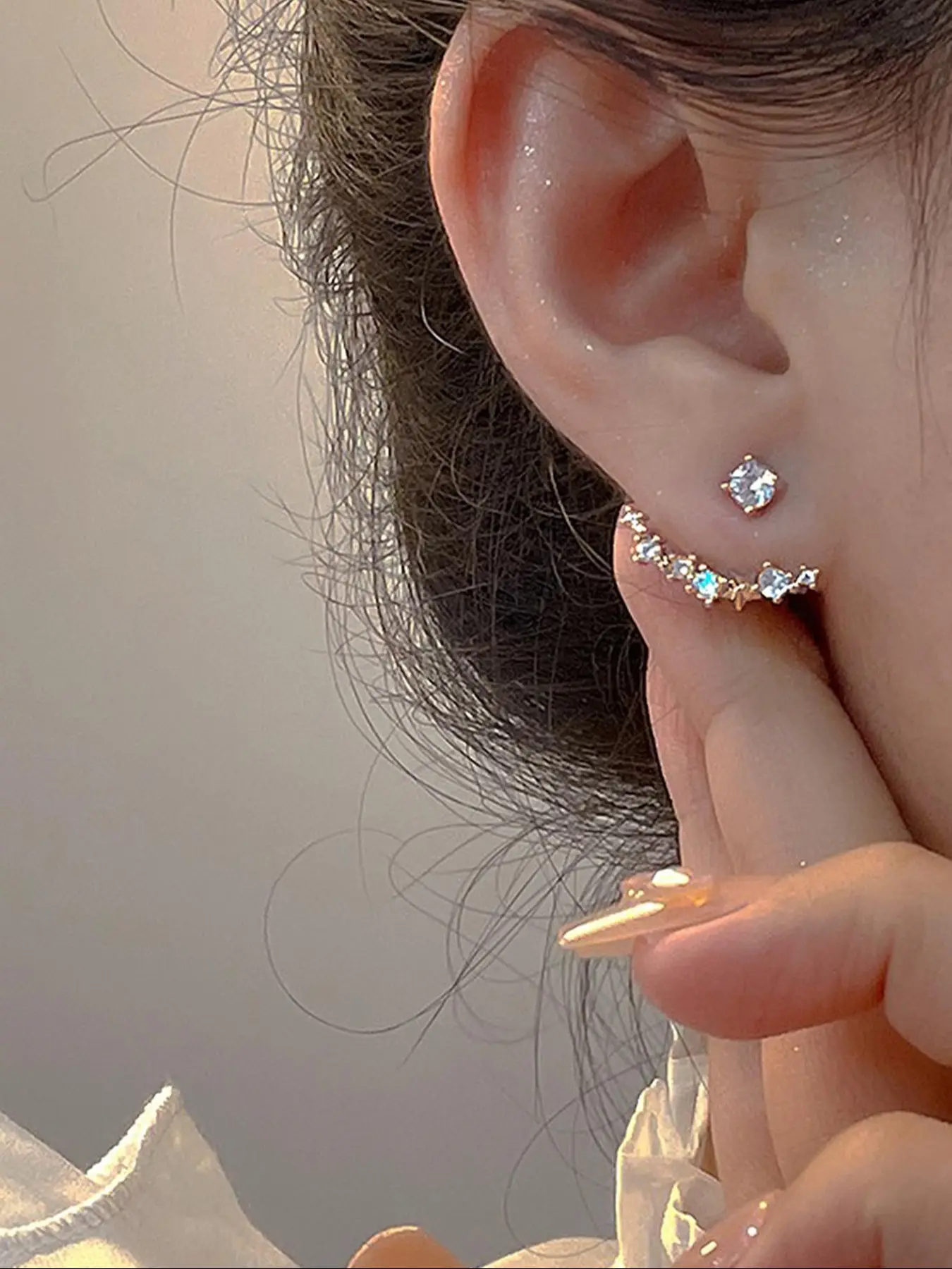 Elegant Rhinestone Stud Earrings Jewelry for Women, Fashion Earring, Pretty Studs, Versatile Two-Wear Design, Perfect for Daily Wear, Parties & Dates, Studs Earrings