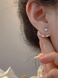 Elegant Rhinestone Stud Earrings Jewelry for Women, Versatile Two-Wear Design, Perfect for Daily Wear, Parties & Dates