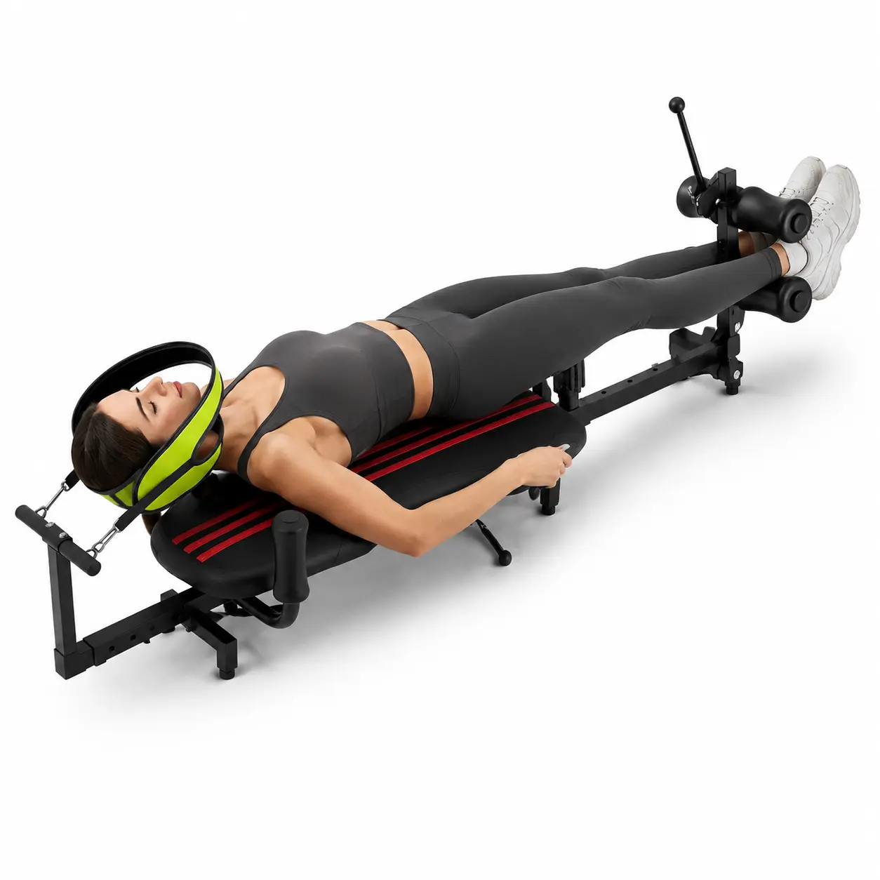 UMAY Adjustable Lumbar Stretching Chair Full Body Multi-Angle Stretch Machine (330 lb weight capacity) — Heavy-duty full-body stretching  equipment featuring multi-angle adjustment and a cushioned seat, suitable for home fitness and daily stretching.