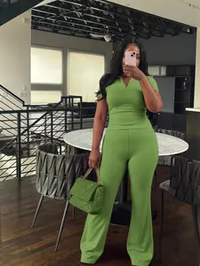 USBoutiqueCHIC Women's Summer Slim Fit 2-Piece Workout Set | Crop Top & High-Waist Leggings | 7-Color Athletic Wear Collection