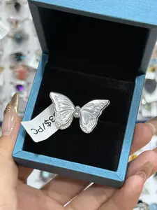 Iries(8680)gc.Natural Shell Butterfly S925 Adjustable Ring