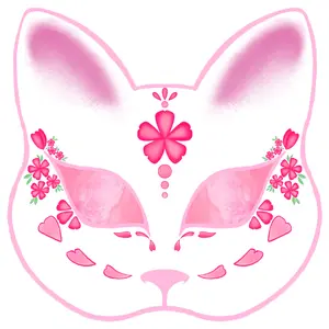 White Spring Kitsune Mask