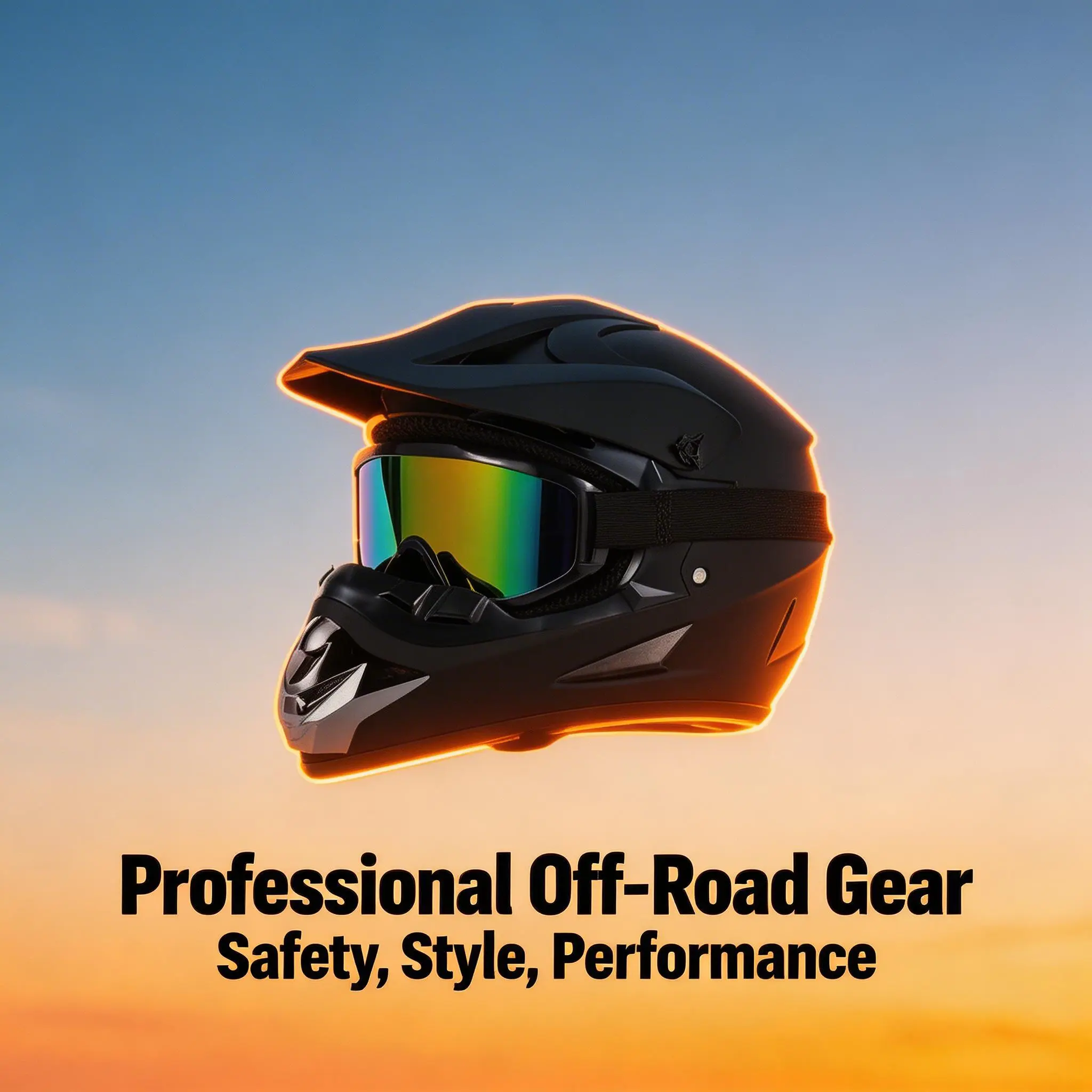 Full Face Off Road Helmet Set with Goggles & Gloves, DOT Certified Matte Black ABS Safety Riding Gear for Adults' ATV & Dirt Bike Adventures, Off Road Helmets, Safety Riding Helmet