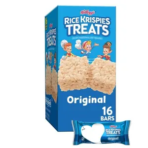 Rice Krispies Treats Crispy Marshmallow Squares, Kids Snacks, Snack Bars, Original, 12.4oz Box (16 Bars)