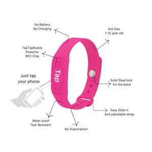 NFC Kids Safety Wristband - Pink
