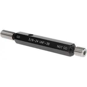 SPI Plug Thread Gage: 3/8-24 Thread, 3B Class, Double End, Go & No Go Handle Included 34-390-5